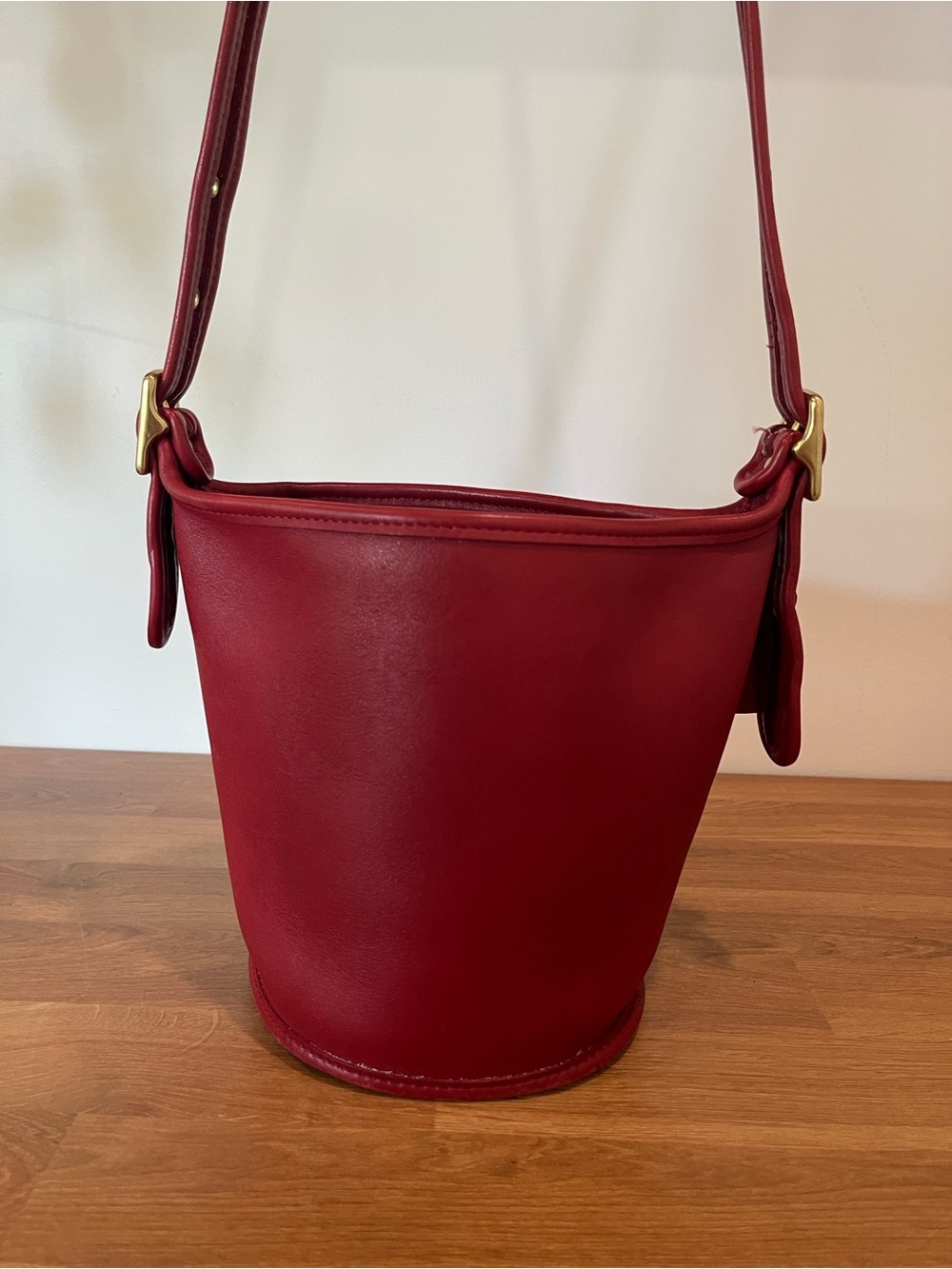 Coach Red Leather Maggie Bucket Bag